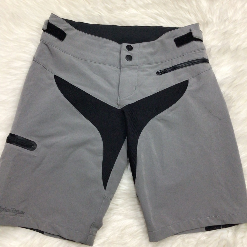 Troy Lee Designs Womens L 7/8 Cycling Motocross Shorts Zip Pockets Gray